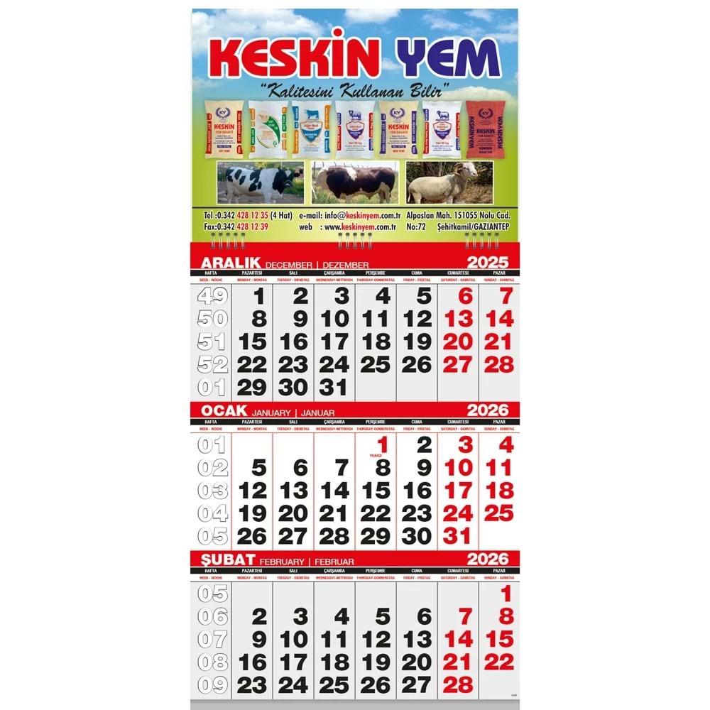 Ekonomik Küçük Boy Gemici Takvim - GMC-03
