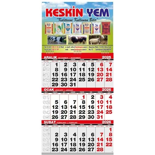 Ekonomik Küçük Boy Gemici Takvim - GMC-03